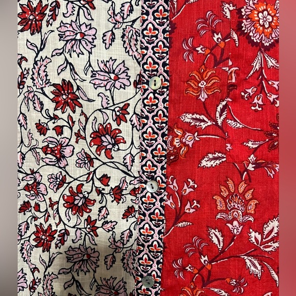 J. Jill One Pocket Shirred Back Button Down Long Sleeve Shirt Size 4X NWT Boho - Picture 7 of 12